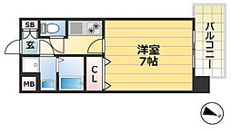 プレサンス三宮花時計前 1Kの間取図画像