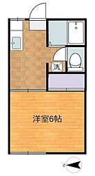 稲荷山ハイツ 1Kの間取図画像