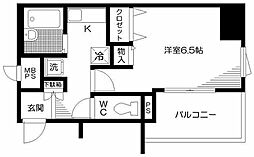 日神パレステージ御徒町II 5階1Kの間取り