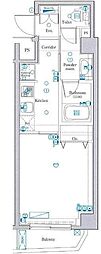 CRACIA西小山 1Kの間取図画像