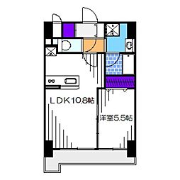 ベルフォンティーヌ 1LDKの間取図画像