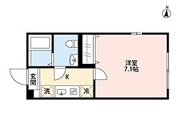 小田急小田原線 相武台前駅 徒歩5分の賃貸アパート 1階1Kの間取り