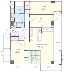 アラモードパレス 3階4LDKの間取り
