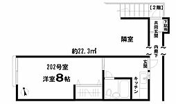 池田荘 2階1Kの間取り