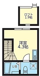 リージェンシー練馬B棟 ワンルームの間取図画像