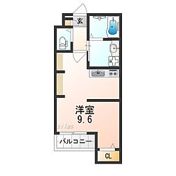 九間町シーエム・サンク ワンルームの間取図画像