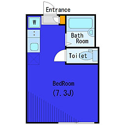 東急池上線 洗足池駅 徒歩10分の賃貸アパート 1階ワンルームの間取り