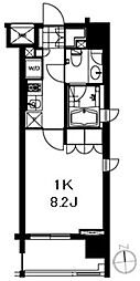 芝ウエスト 1Kの間取図画像