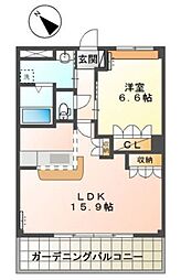 グランシャリオA 1LDKの間取図画像