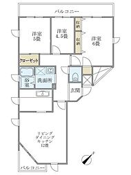 レジデンシア・フミ 3階3LDKの間取り