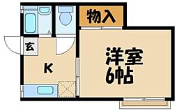 コーポリナ 1Kの間取図画像