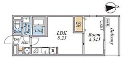 大田区南千束1丁目マンション 1LDKの間取図画像