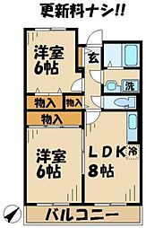 グリーンクレスト 1階2LDKの間取り