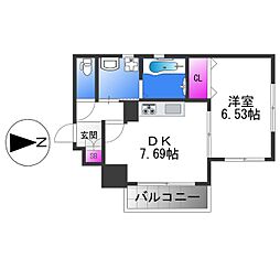 レクエルド柏田本町 1階1DKの間取り