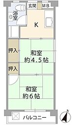 行徳マンション 2Kの間取図画像