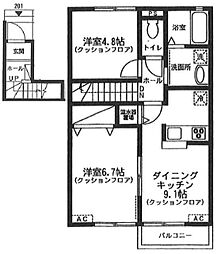 アペレース吉祥寺 2階2DKの間取り