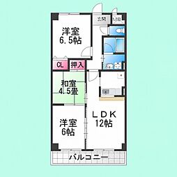 カナート浅香 3LDKの間取図画像