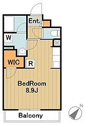 アバンサール 3階1Kの間取り