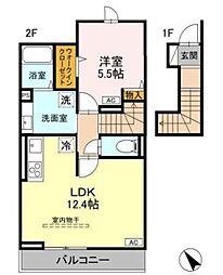 D-ROOM甲州街道 2階1LDKの間取り
