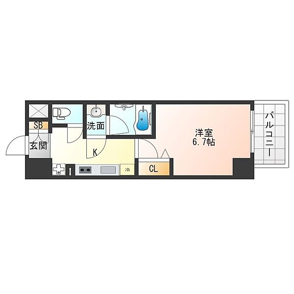 大阪府大阪市此花区伝法４丁目(賃貸マンション1K・4階・25.20㎡)の写真 その1