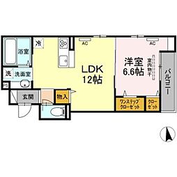 Bonheur（ボヌール） 1階1LDKの間取り