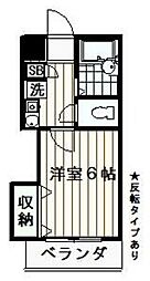 モイスペンテII 1階ワンルームの間取り