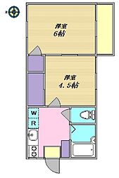 ルミエール 2階2Kの間取り