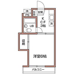 ハイムピア3 1Kの間取図画像