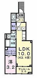 ソレイユ緑ヶ丘 1LDKの間取図画像