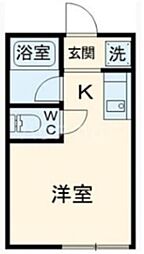 ドミシルAya五番館 1階ワンルームの間取り