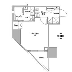 パークアビタシオン麻布十番 1Kの間取図画像