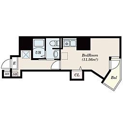 CourtTower新横浜 ワンルームの間取図画像