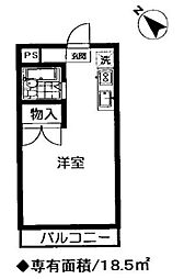 サンドエル荻窪 1階ワンルームの間取り