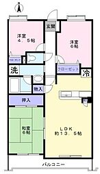 プレイヤード戸田 3LDKの間取図画像