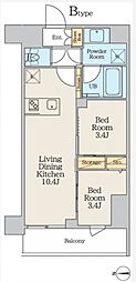墨田区吾妻橋2丁目マンション 2LDKの間取図画像