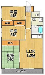 メイア天王台 4階3LDKの間取り