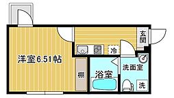 イリス羽田 1Kの間取図画像