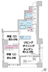 ステラメゾン三軒茶屋 2LDKの間取図画像