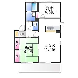 グリーン・ヒルズ深井北町 2LDKの間取図画像