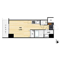 ルミノーサ堺 6階ワンルームの間取り
