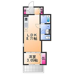Fstyle西取石4号館 3階1LDKの間取り