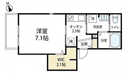 ＫＳＧ第3ステージ 2階1Kの間取り