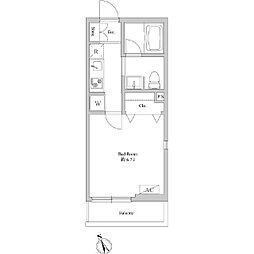エルスタンザ平井 2階1Kの間取り