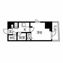 スパシエ八王子クレストタワー 1Kの間取図画像