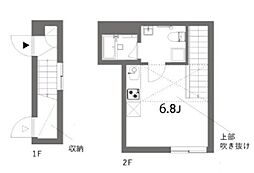 TAKANAWA SITE 2階ワンルームの間取り