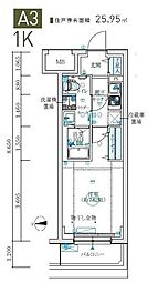 MAXIV生田 1Kの間取図画像