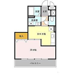 エストゥディオ 2階1DKの間取り