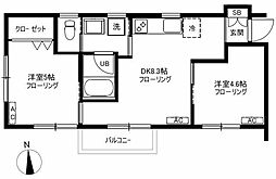 コーポトミミツ 2DKの間取図画像