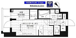 ステージグランデ台東根岸アジールコート 7階1DKの間取り