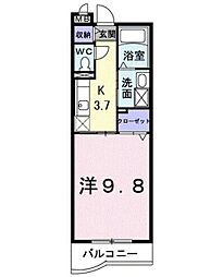 プリマベーラエルモッサ 1Kの間取図画像